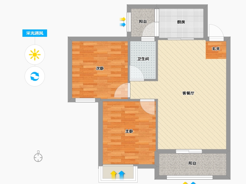 贵州省-贵阳市-一鸣宽城国际-65.59-户型库-采光通风