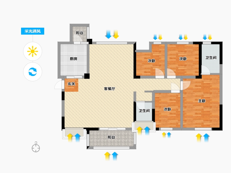 四川省-宜宾市-南雅世家-119.27-户型库-采光通风