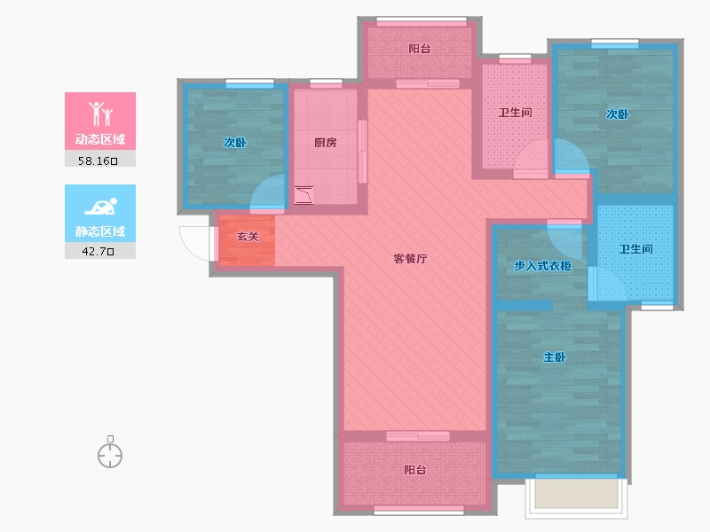 河南省-驻马店市-建业・十八城-85.82-户型库-动静分区