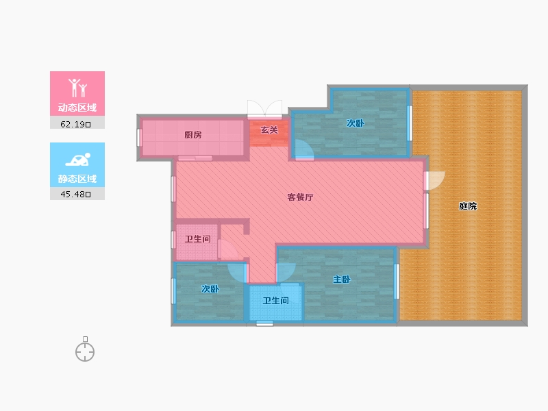 宁夏回族自治区-银川市-中房玺云台-145.23-户型库-动静分区