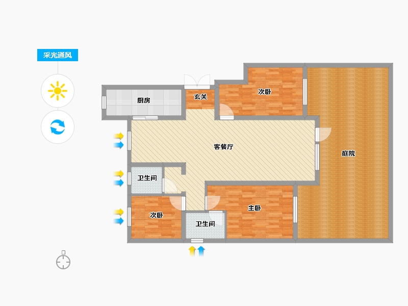 宁夏回族自治区-银川市-中房玺云台-145.23-户型库-采光通风