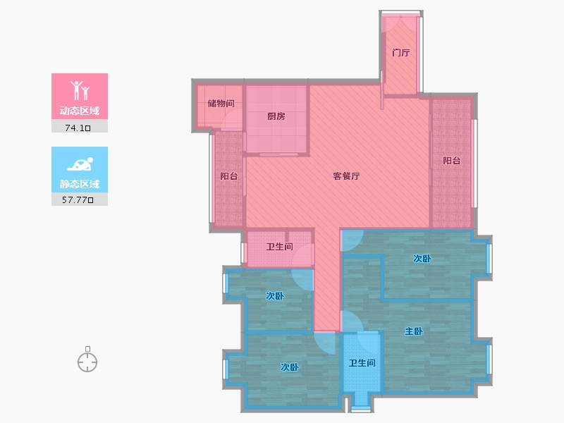 四川省-成都市-理工东苑-118.17-户型库-动静分区