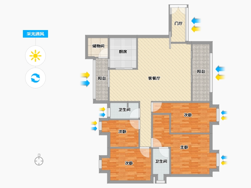 四川省-成都市-理工东苑-118.17-户型库-采光通风