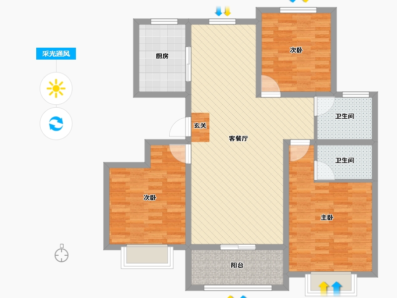 河北省-邯郸市-温泉小镇-98.14-户型库-采光通风