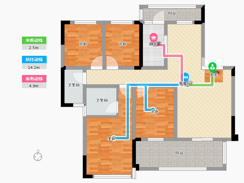 四川省-绵阳市-长虹天樾-105.80-户型库-动静线