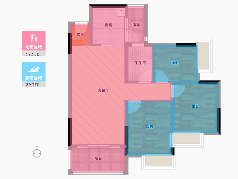 广东省-清远市-碧琇家园-71.18-户型库-动静分区