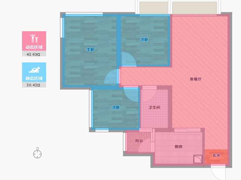 四川省-成都市-首创.娇子一号-64.18-户型库-动静分区