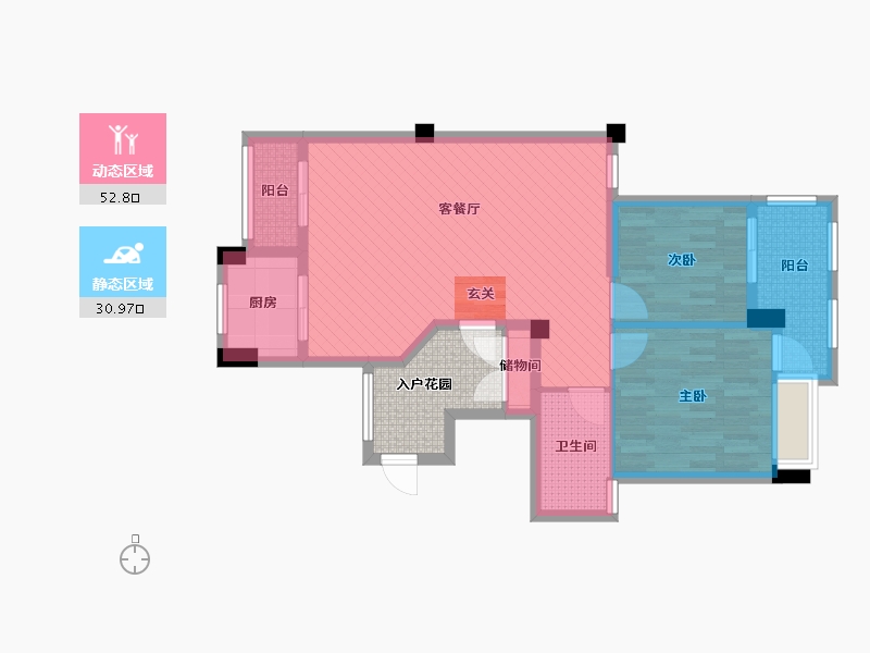 浙江省-温州市-南旭嘉园-80.01-户型库-动静分区