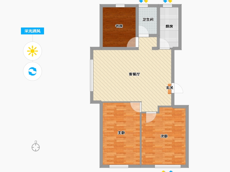 内蒙古自治区-赤峰市-百合国际-83.24-户型库-采光通风