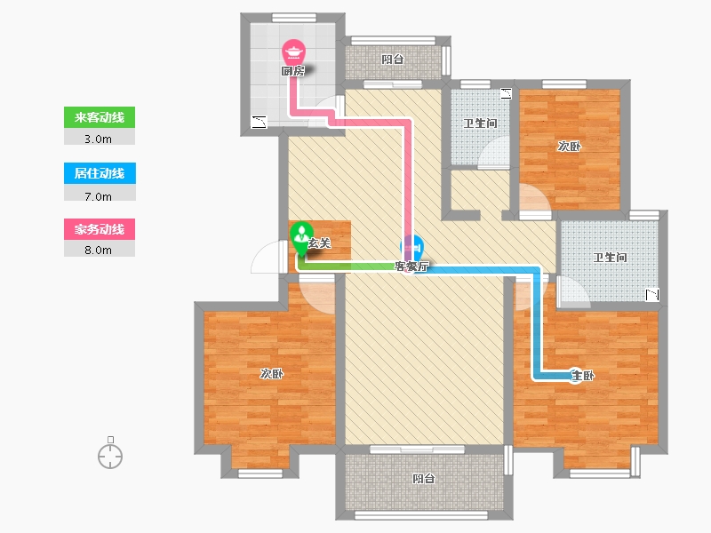 甘肃省-兰州市-瑞玲雅苑-104.57-户型库-动静线