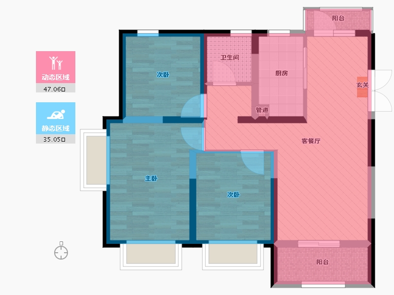 安徽省-合肥市-康徽苑-70.82-户型库-动静分区