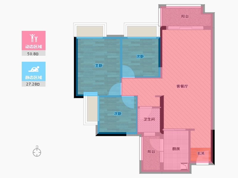 广东省-广州市-远洋天骄-68.13-户型库-动静分区