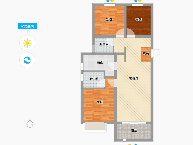 山东省-济南市-绿地城-78.78-户型库-采光通风