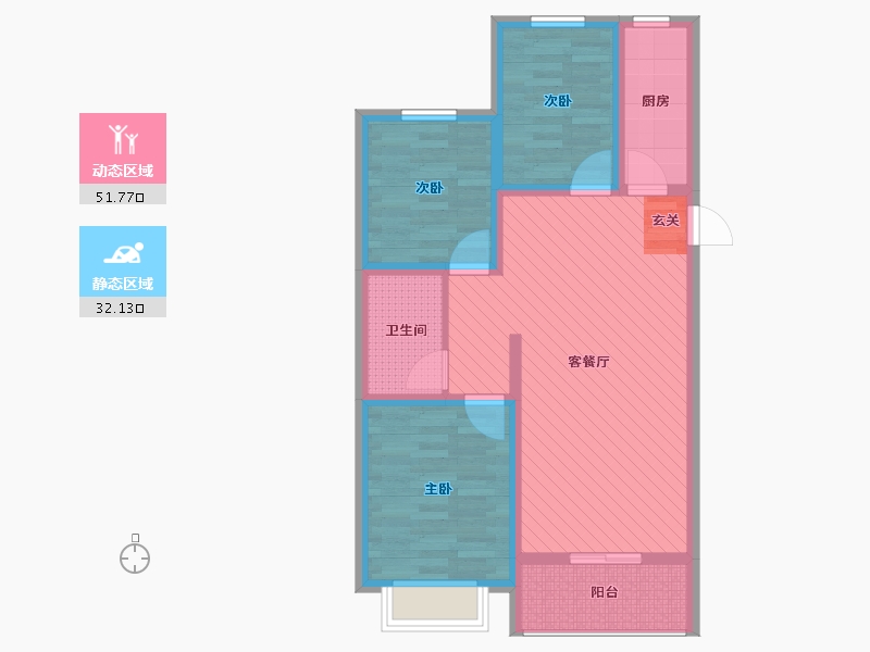 山西省-太原市-一品美城-72.98-户型库-动静分区