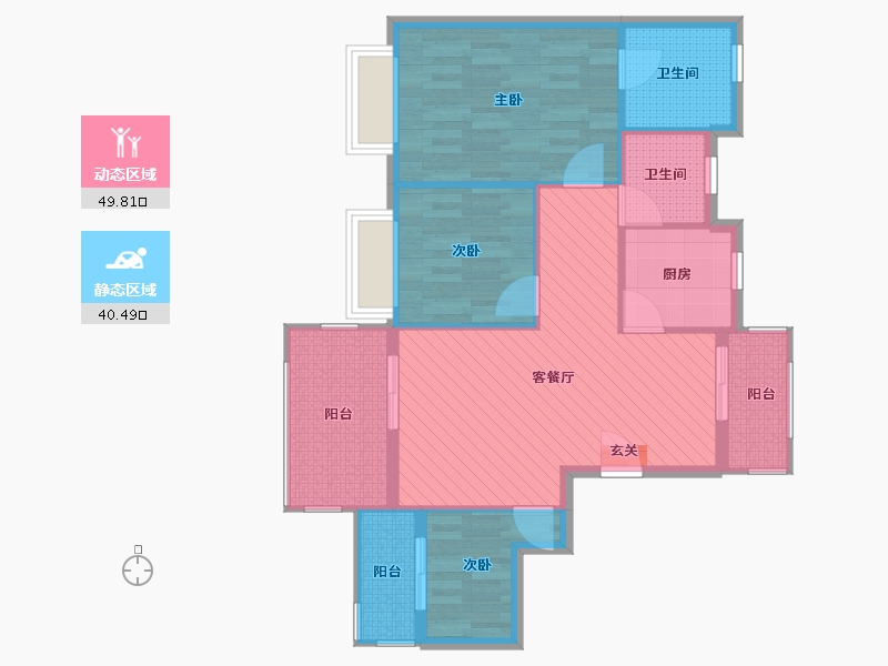 江苏省-苏州市-世茂石湖湾-80.28-户型库-动静分区