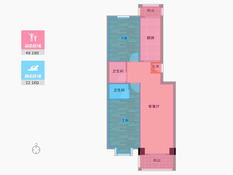 北京-北京市-隆曦园-72.63-户型库-动静分区