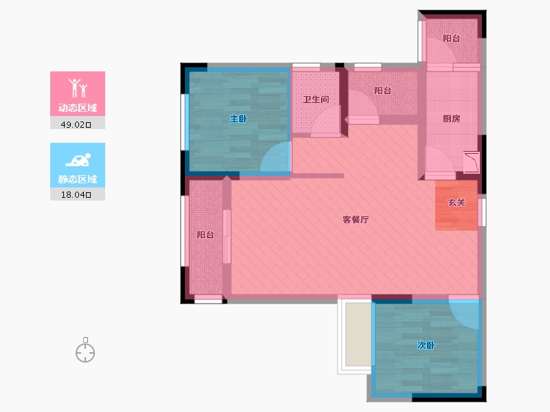 重庆-重庆市-海亮国际广场-57.26-户型库-动静分区