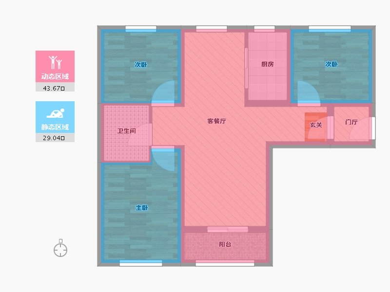 北京-北京市-四季怡园-62.26-户型库-动静分区