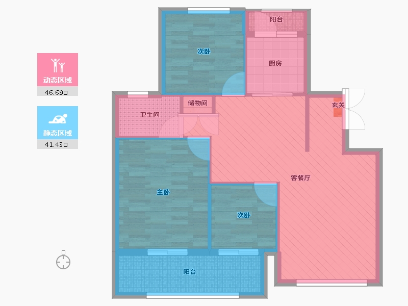 江苏省-苏州市-东湖林语-78.00-户型库-动静分区