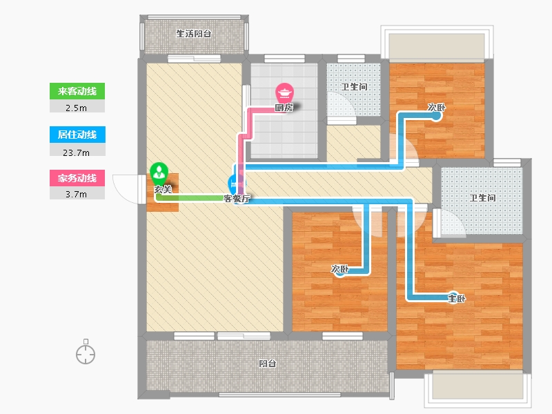 湖南省-湘潭市-星舟爱琴海-90.89-户型库-动静线