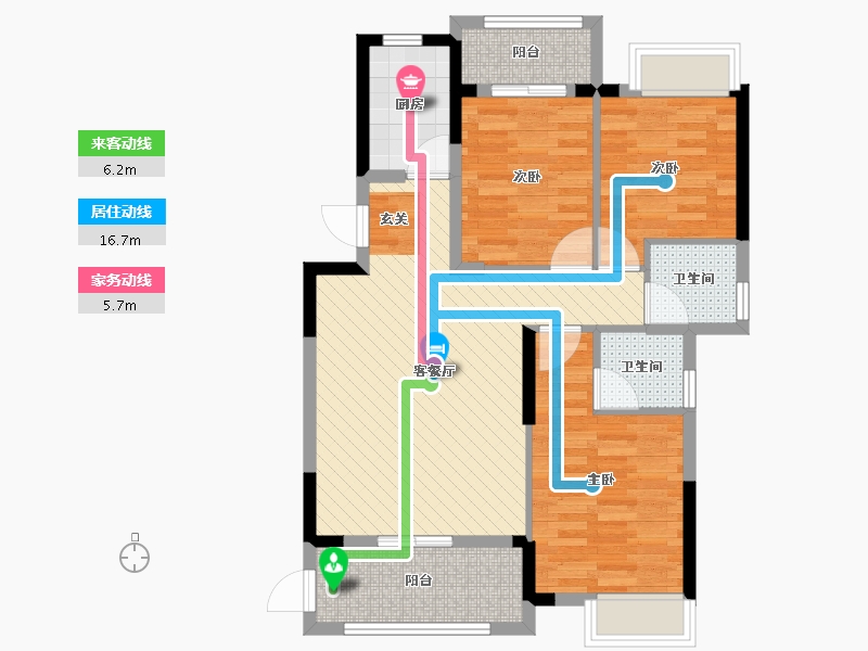 福建省-三明市-绿洲嘉园-80.33-户型库-动静线