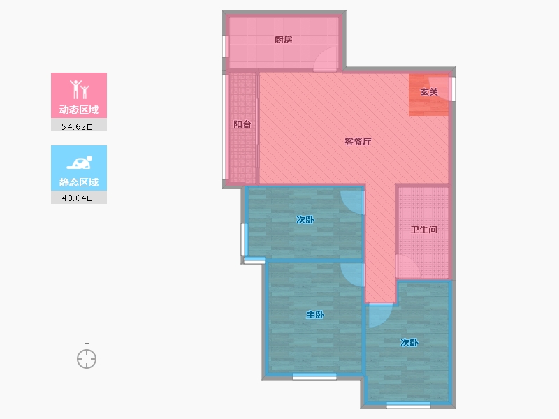 山东省-青岛市-星河嘉园-85.62-户型库-动静分区