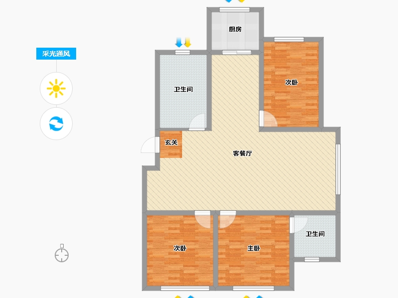 内蒙古自治区-呼伦贝尔市-鑫海滨河绿洲-114.24-户型库-采光通风