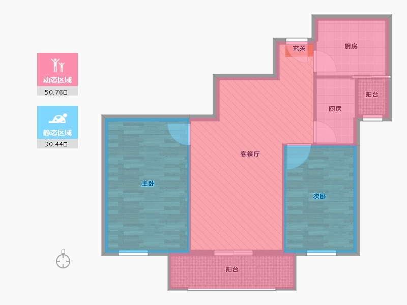 北京-北京市-东风家园-72.85-户型库-动静分区