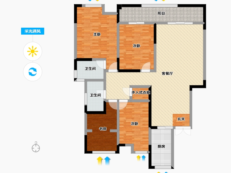 河南省-平顶山市-建业十八城-141.67-户型库-采光通风