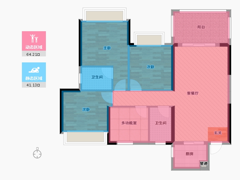 广西壮族自治区-南宁市-盛天东郡-93.35-户型库-动静分区