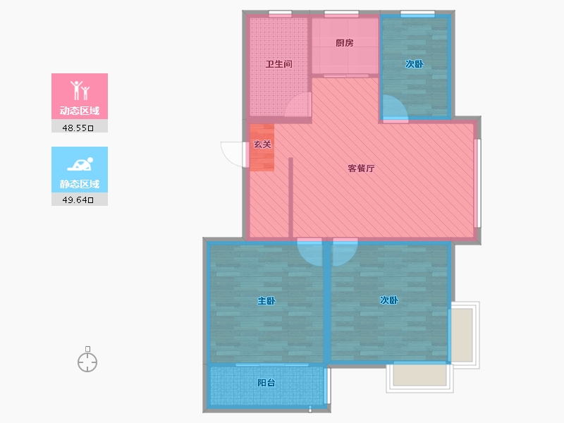 山东省-威海市-东骏阅山-87.35-户型库-动静分区