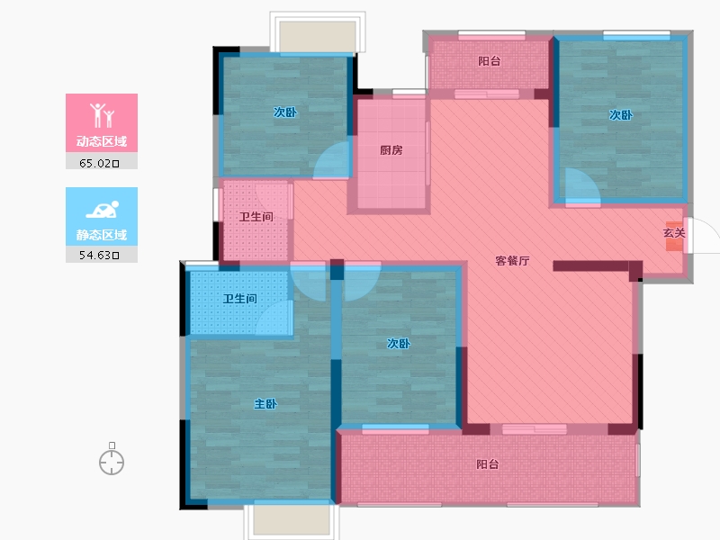 江西省-赣州市-佳兴文峰花园-104.12-户型库-动静分区