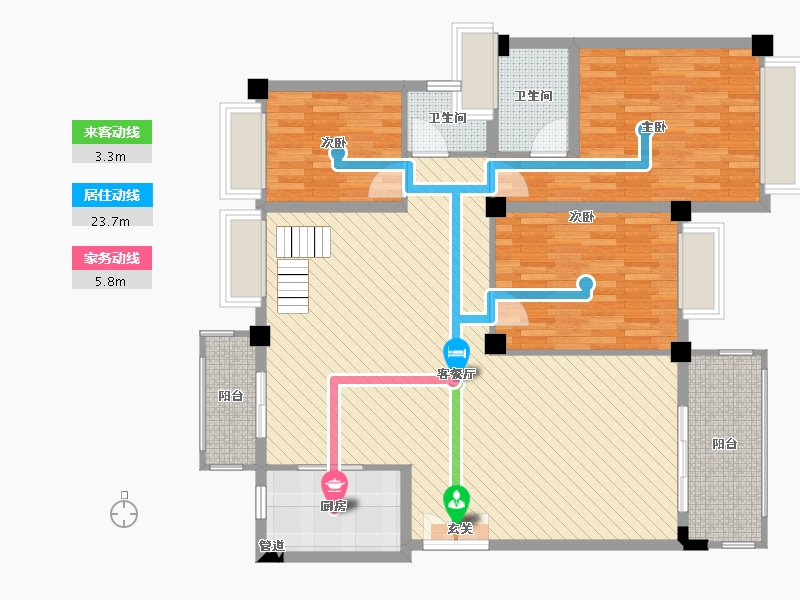 广东省-东莞市-景湖时代城-120.80-户型库-动静线