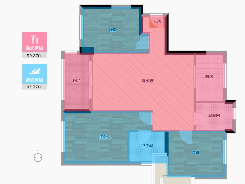 上海-上海市-大名城紫金-85.75-户型库-动静分区