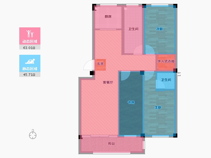 山东省-威海市-富润苑-96.13-户型库-动静分区