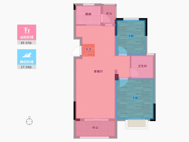 山东省-枣庄市-鑫佳玫瑰园-81.67-户型库-动静分区