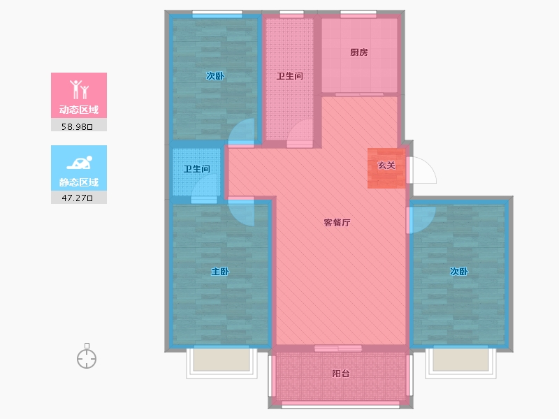 河北省-邯郸市-临漳.城市阳光-92.93-户型库-动静分区