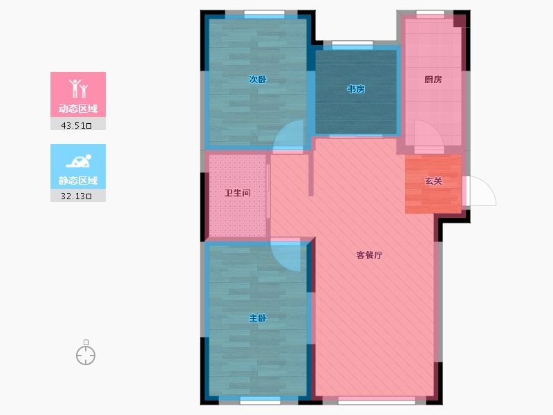 吉林省-长春市-万龙银河城-66.12-户型库-动静分区