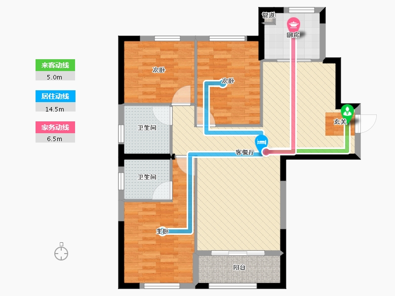 湖北省-武汉市-蓝湾御景-91.13-户型库-动静线