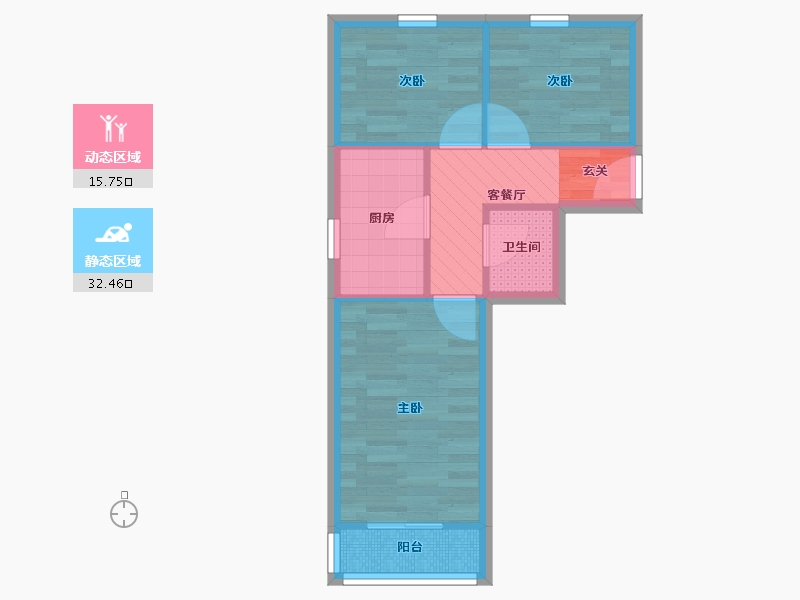 北京-北京市-安定门-41.77-户型库-动静分区