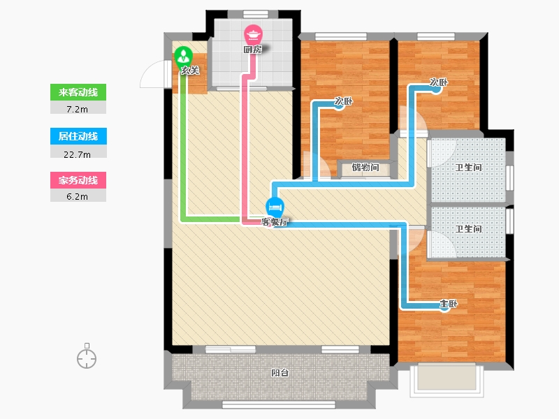 安徽省-宣城市-宣城市宣州区中梁壹号院-102.34-户型库-动静线