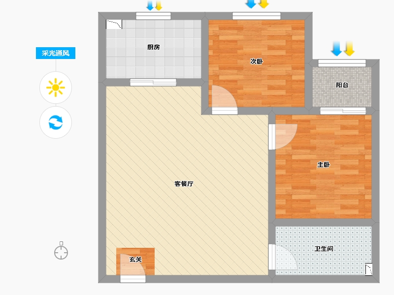 陕西省-西安市-八水御源-68.00-户型库-采光通风