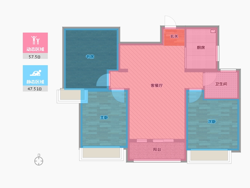 山东省-淄博市-齐悦国际三期-92.80-户型库-动静分区