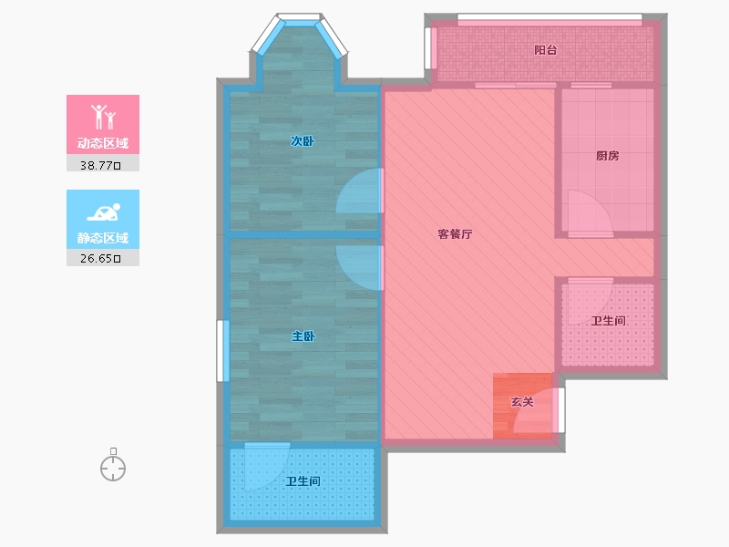 北京-北京市-沄沄国际-58.07-户型库-动静分区