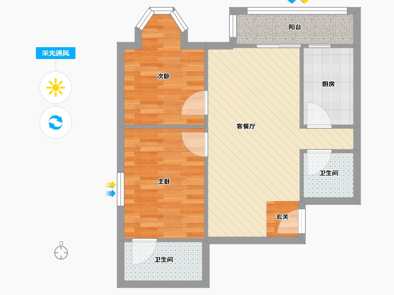 北京-北京市-沄沄国际-58.07-户型库-采光通风