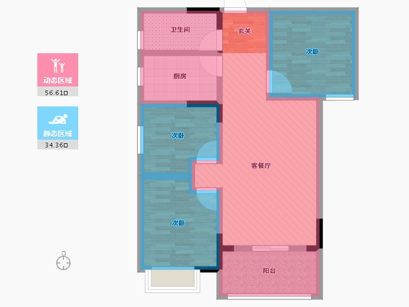 湖北省-十堰市-诗经花苑-78.74-户型库-动静分区