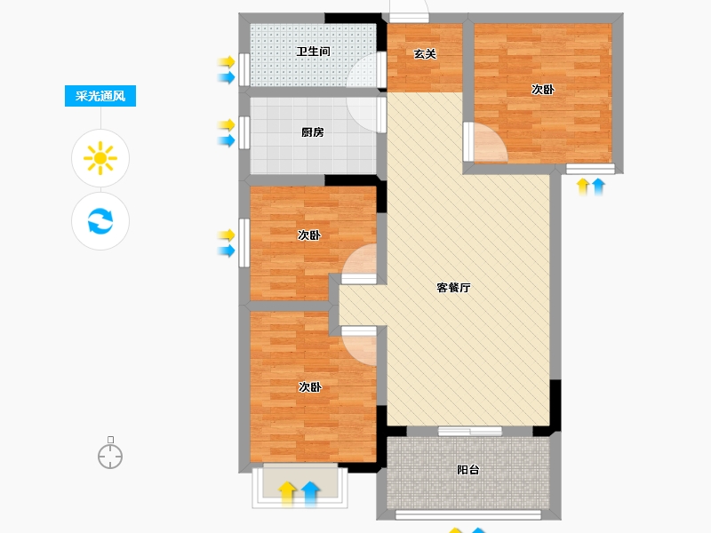 湖北省-十堰市-诗经花苑-78.74-户型库-采光通风