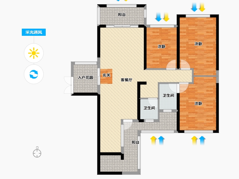 广西壮族自治区-百色市-鼎盛中央城-117.56-户型库-采光通风