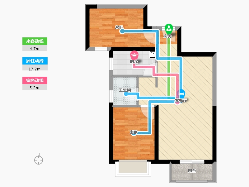 河南省-郑州市-鑫苑小区-55.27-户型库-动静线