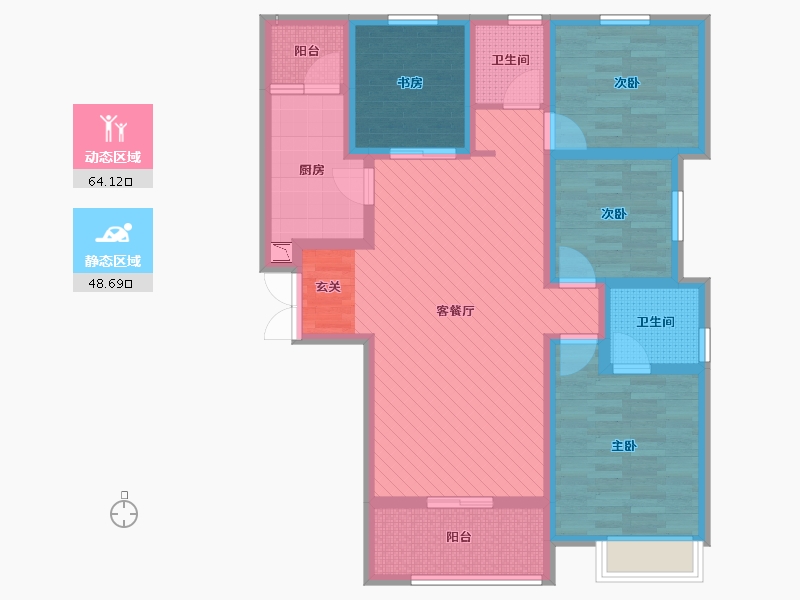 浙江省-绍兴市-联想科技城-97.35-户型库-动静分区